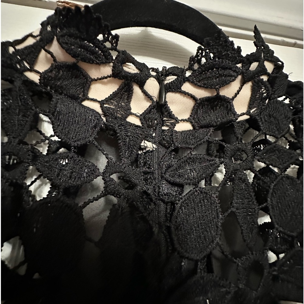 Lace Openwork Mock Neck Mini Dress - Picture 10 of 13